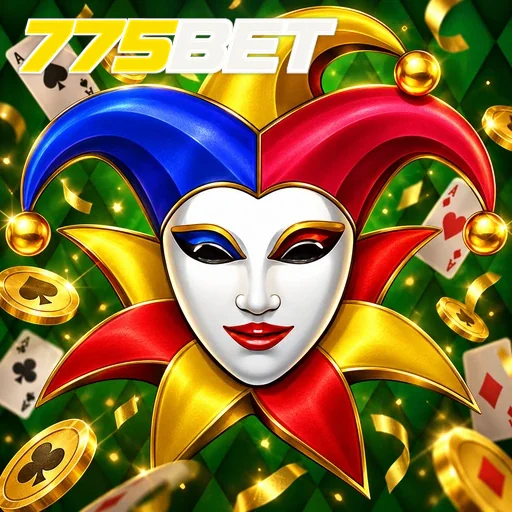 775BET — ilustração de uma máscara de coringa colorida