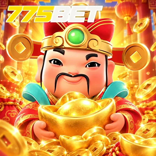 775BET — ilustração de um personagem sorridente com moedas de ouro