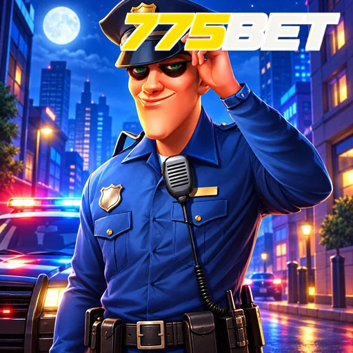 775BET — ilustração de um policial em uma cidade