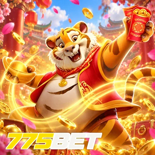 775BET — ilustração de uma raposa entre moedas e luzes